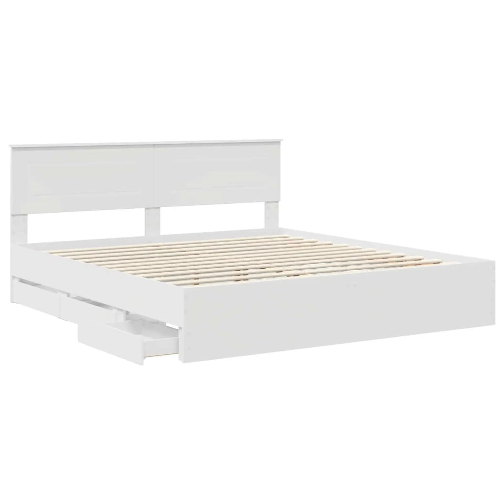 Struttura del letto-Giroletto-Rete del Letto Bianco 180 x 200 cm Legno Ingegnerizzato 228384