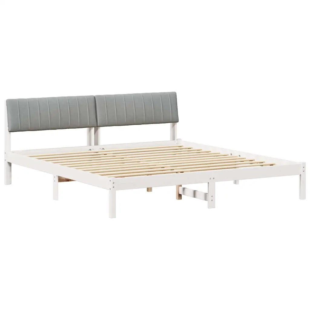 Struttura del Letto Bianco e grigio chiaro 180 x 200 cm 3394357