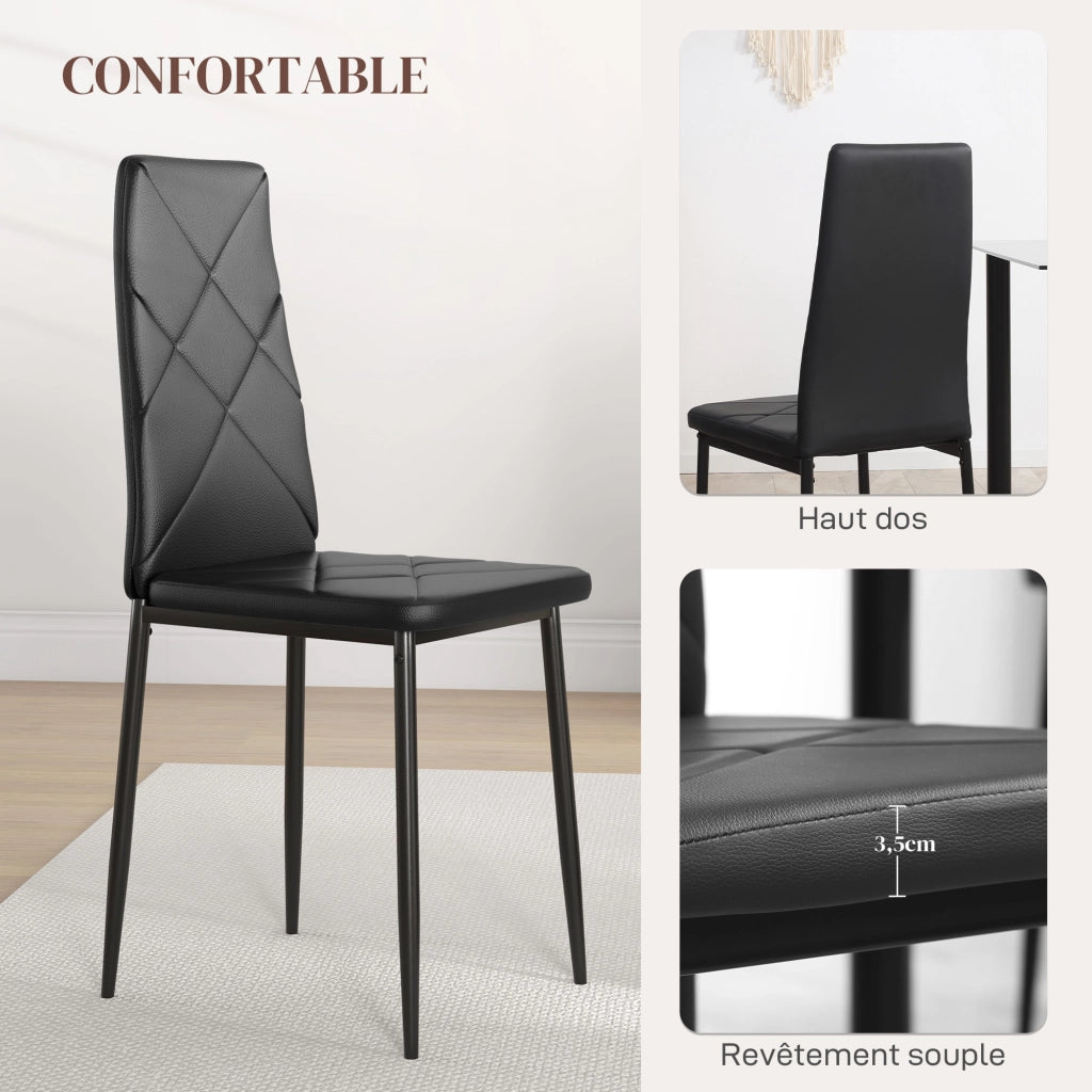 Sgabelli da pranzo con schienale alto ¨C Minimal ¨C nero
