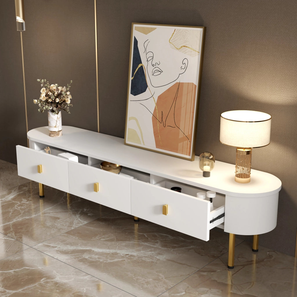 Lowboard bianco in MDF lunghezza 174 cm
