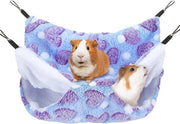 Casa per Piccoli Animali 34 x 34 cm Letto a Dondolo a Due Piani per Conigli Gabbie per Conigli Hamster Giochi per Letto per Feriti Scoiattoli Hamster (Viola)