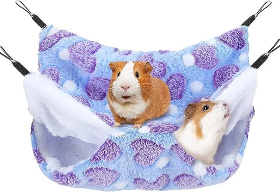 Casa per Piccoli Animali 34 x 34 cm Letto a Dondolo a Due Piani per Conigli Gabbie per Conigli Hamster Giochi per Letto per Feriti Scoiattoli Hamster (Viola)