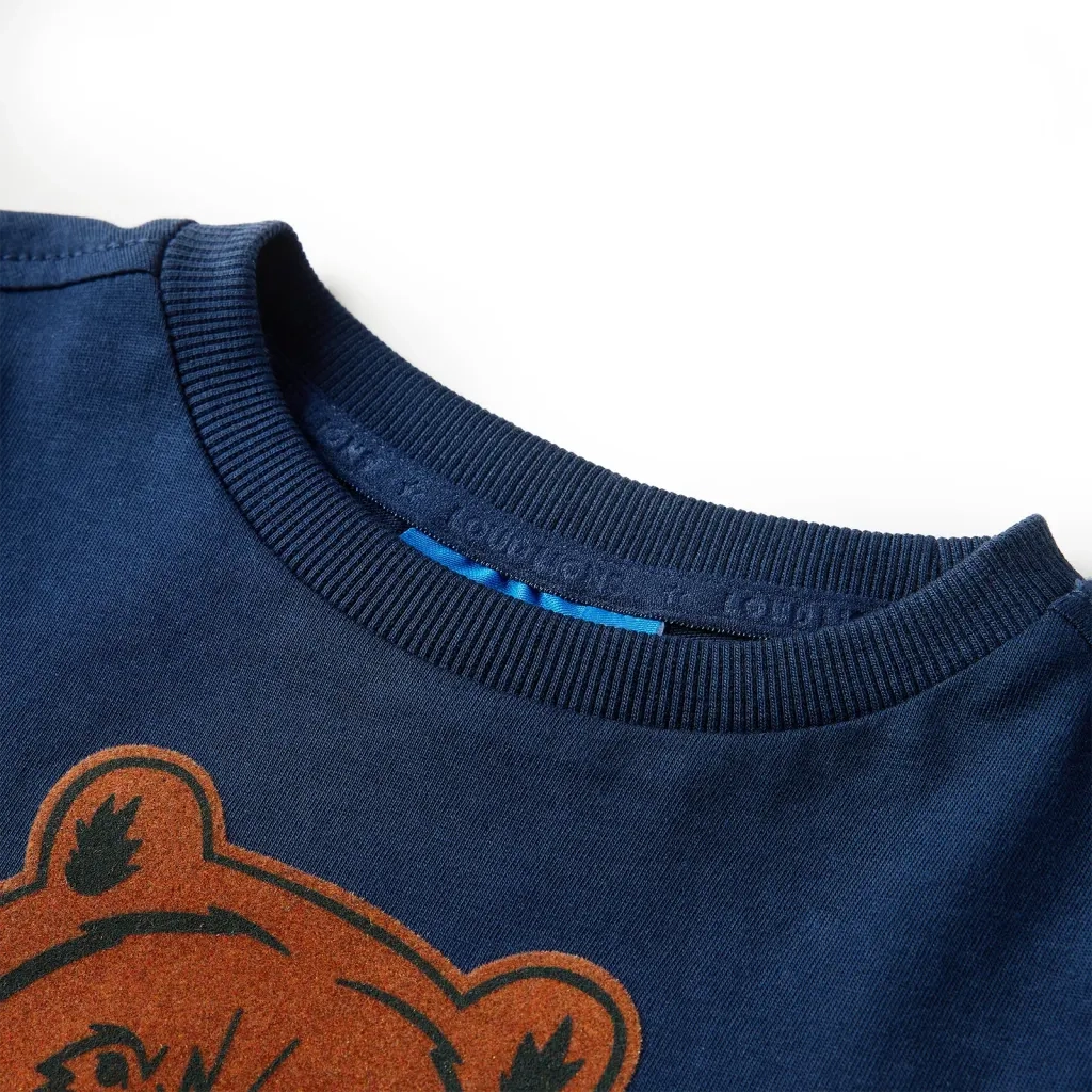 Maglietta per Bambini Maniche Lunghe Blu Marino 104