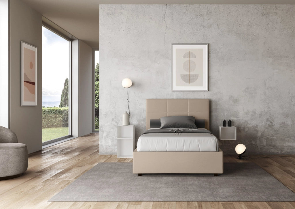 Letto Matrimoniale 160x210 cm Senza Rete Mika Tortora