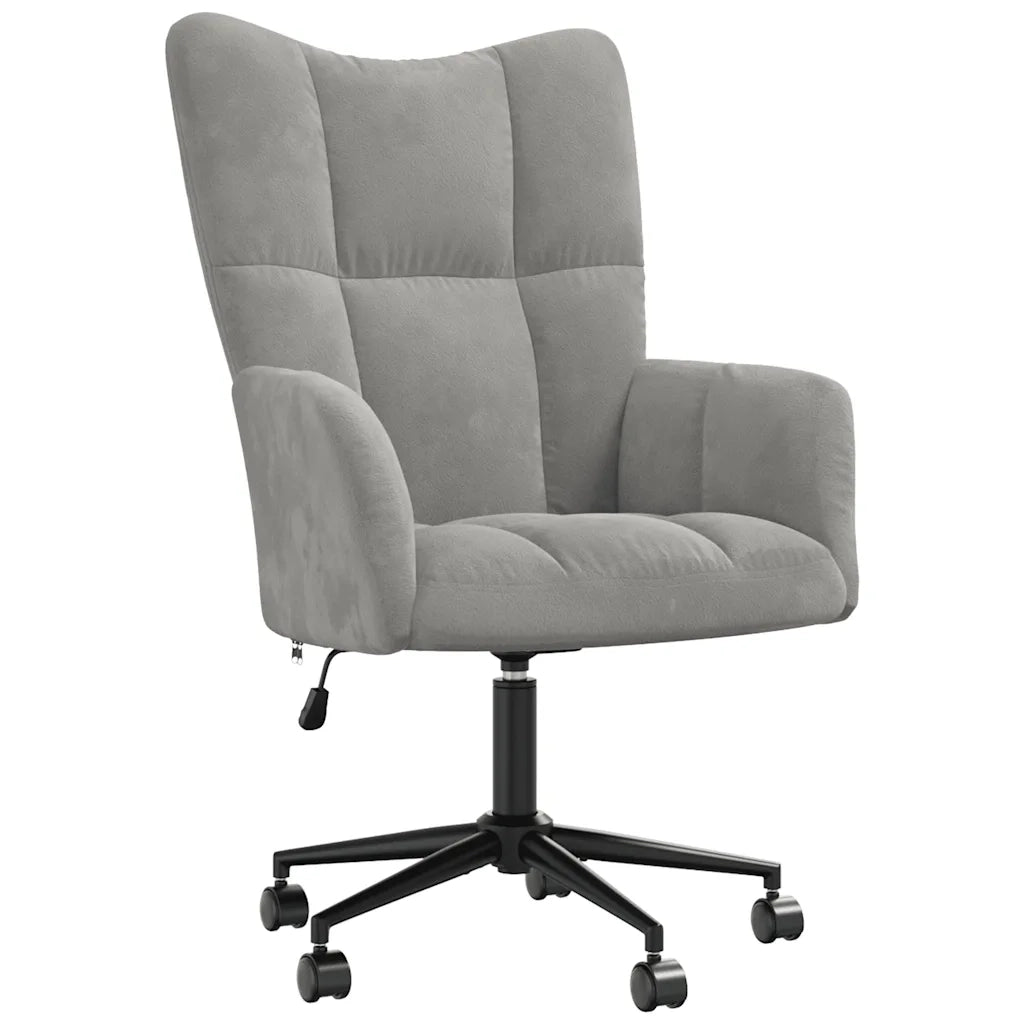 Sedia Relax Grigio Chiaro in Velluto 328172