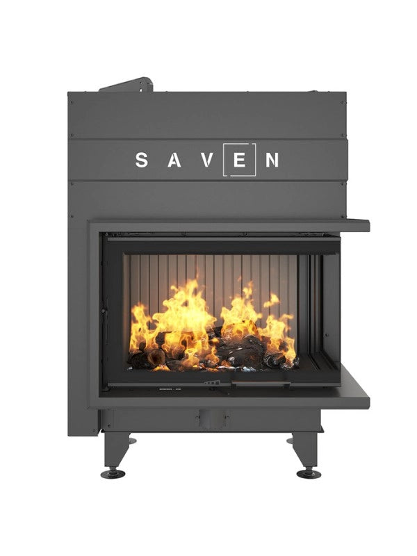 Caminetto ad angolo Nero Inserto Apertura destra Energy Up 75x50x47 (15,1 kW) ECO