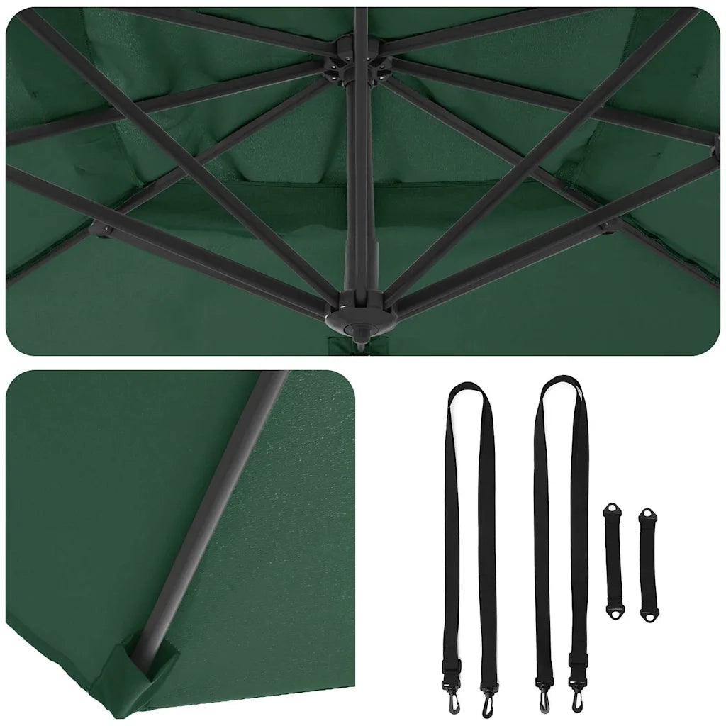 Ombrellone Verde 351 x 250 x 260 cm Poliestere e Alluminio 42003344
