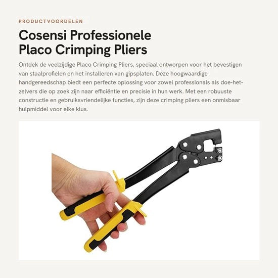 Studkrimptang Professionale per Installazione di Plafond - Raggio di Azione 0,3 x 0,8 cm - Lunghezza 310 mm - Peso Leggero