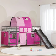 Struttura del letto loft per bambini Nero e rosa 107 x 200 cm 42020849