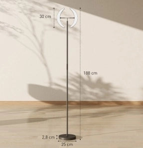 Lampada da Terra RGB Dimmerabile con Teste Rotanti e Vari Colori, Nero