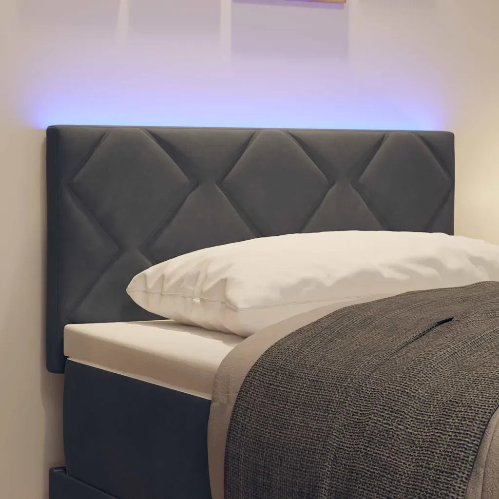Testiera | Testata LED Grigio scuro 80 cm Velluto