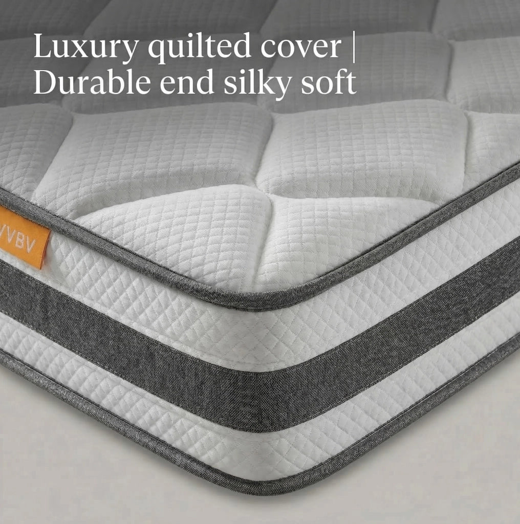 Materasso 90x200 cm H4, altezza 25 cm con schiuma comfort e molle insacchettate a 7 zone