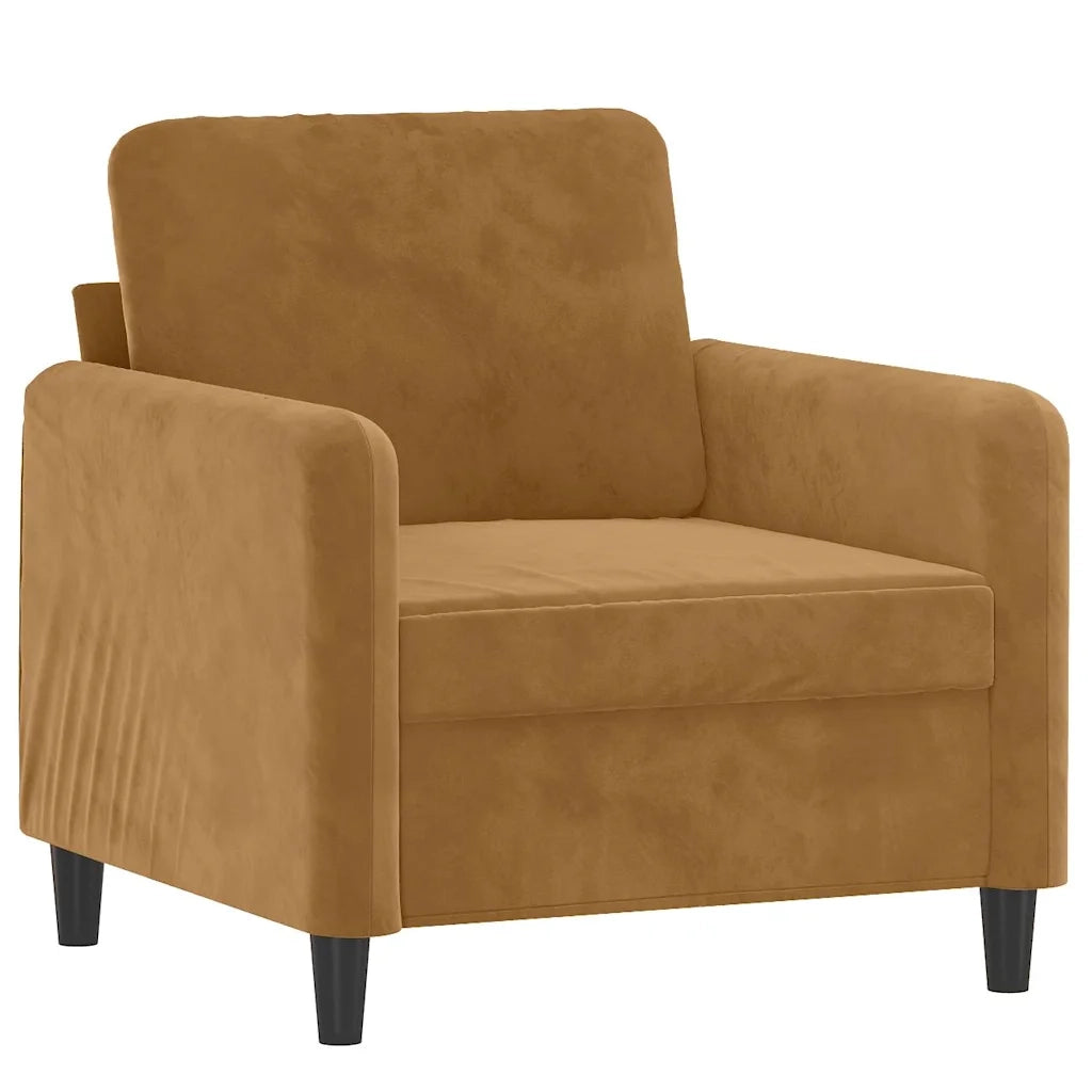 Poltrona | Sedia Relax Marrone 60 cm Velluto