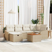 Set Divano da Giardino con cuscino 7 pcs Beige polyrattan 3359568