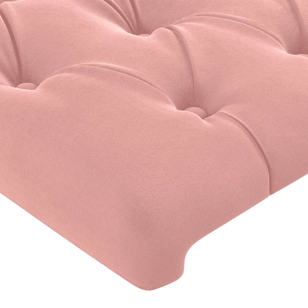 Giroletto a Molle con Materasso Rosa 100x200 cm in Velluto 3143192