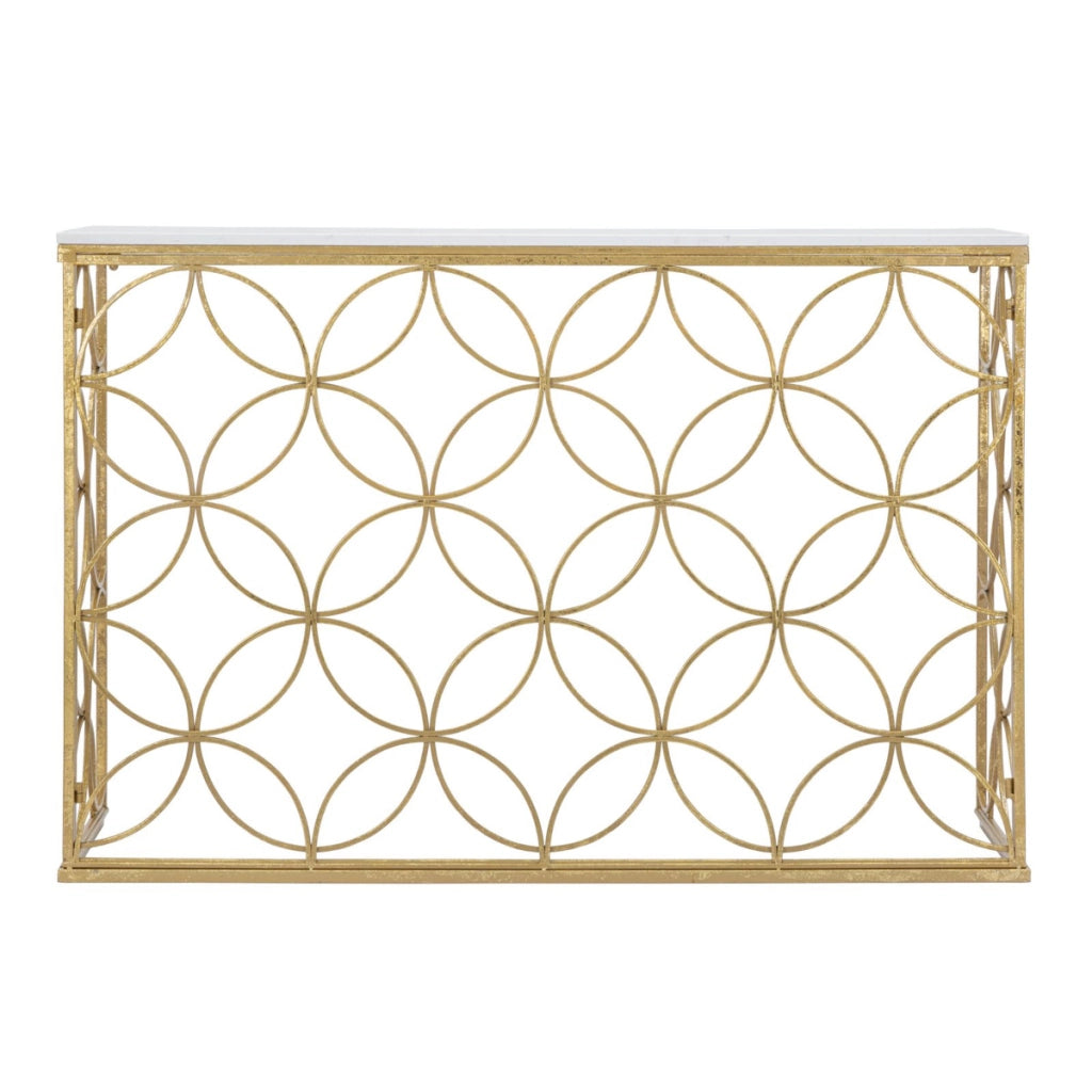 Tavolo Consolle VKH619, Oro, Marmo, 120x40x80 cm