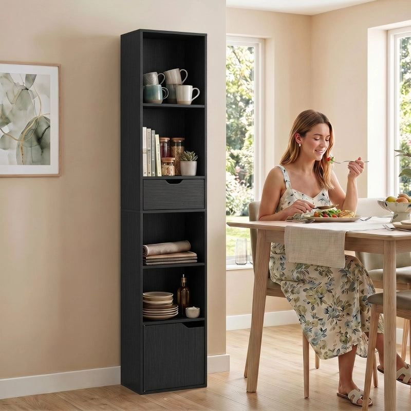 Libreria con ripiano regolabile in legno nero