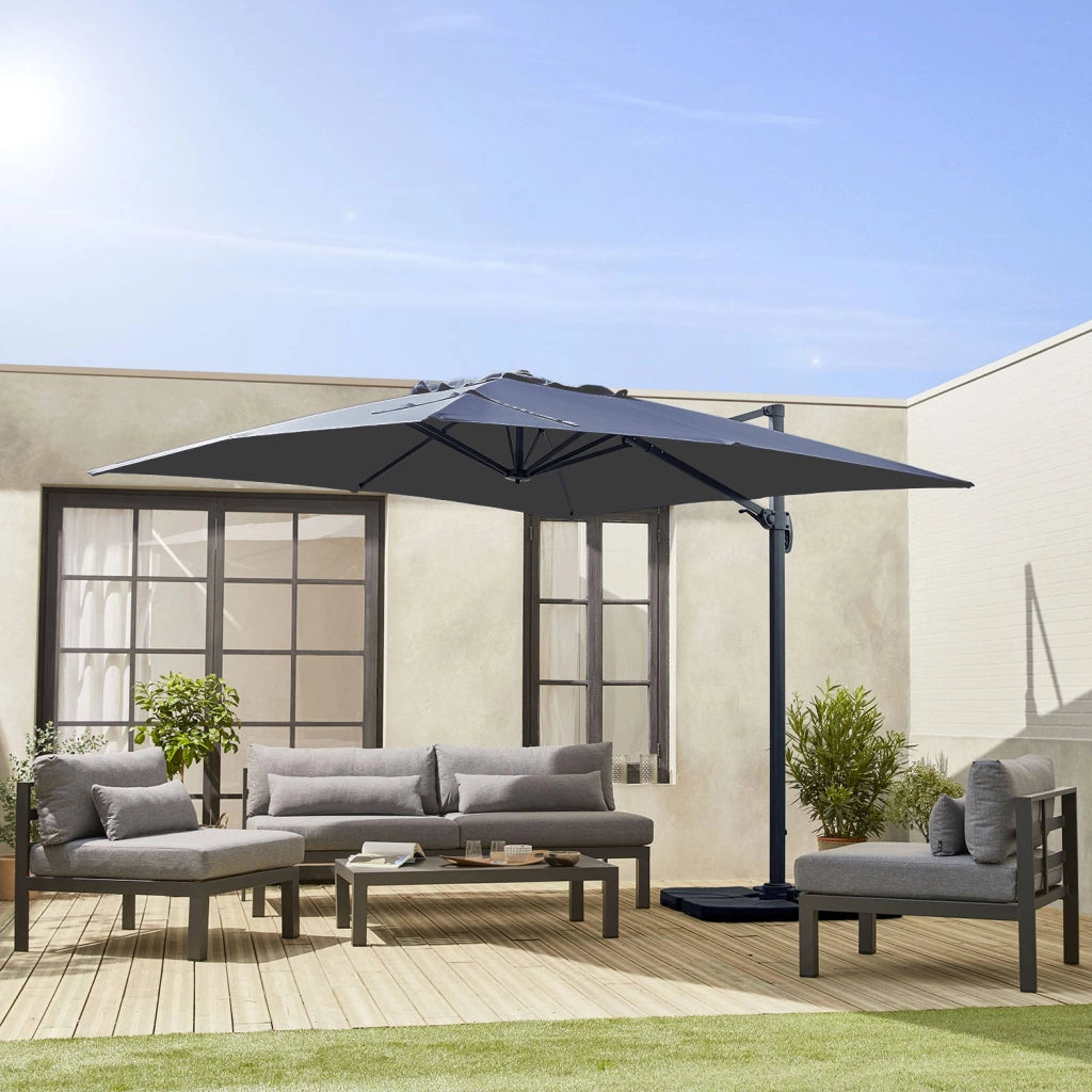 Telo per ombrellone falgos 3x3m, grigio
