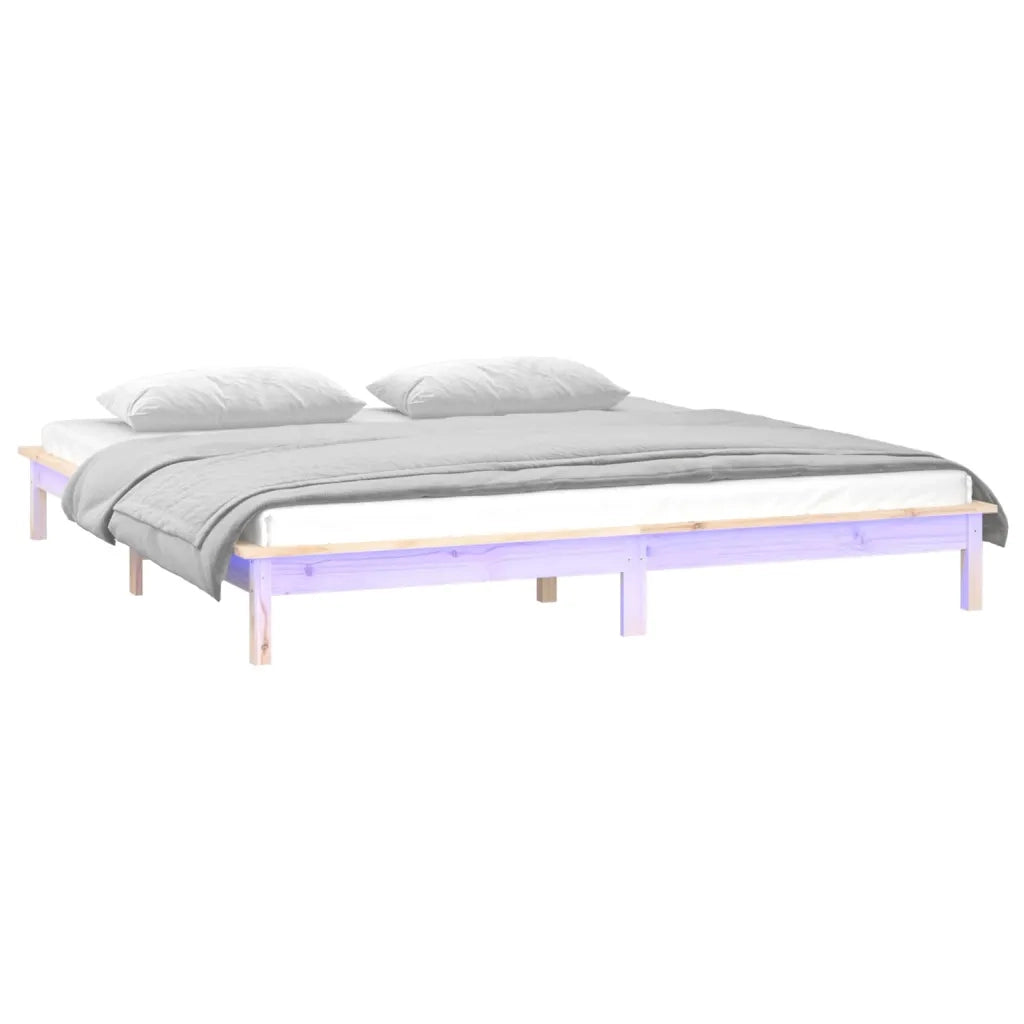 Giroletto con LED-Struttura Letto 120x190 cm Small Double in Legno Massello 872761