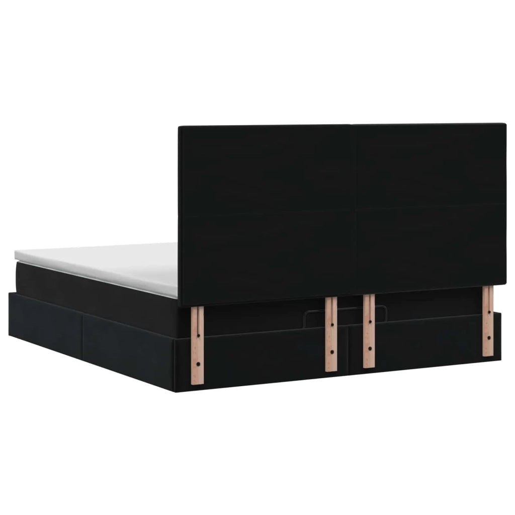 Letto Ottomano con Materasso e LED Nero 140 x 200 cm Velluto 3458309