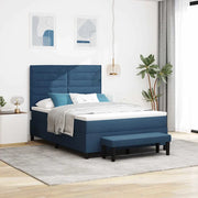 Letto a molle con materasso Blu 140 x 200 cm Tessuto