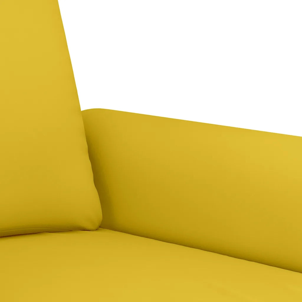 Set di Divani 3 pz con Cuscini Giallo in Velluto