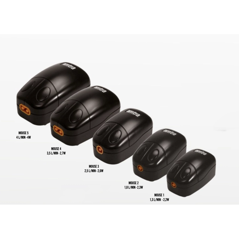 Amtra Mouse 5 - aeratore a doppia uscita 4w 4L/min