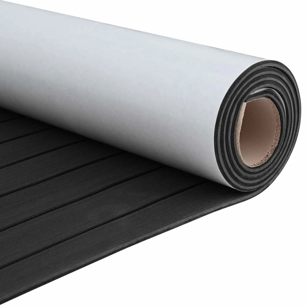Tappetino per Barche Rigato Grigio Scuro e Nero 240 x 90 cm EVA 42046768