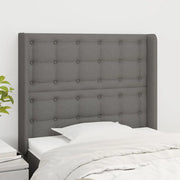 Testiera ad Orecchio-Testata con Orecchie Grigio Scuro 93x16x118/128 cm in Tessuto 491162