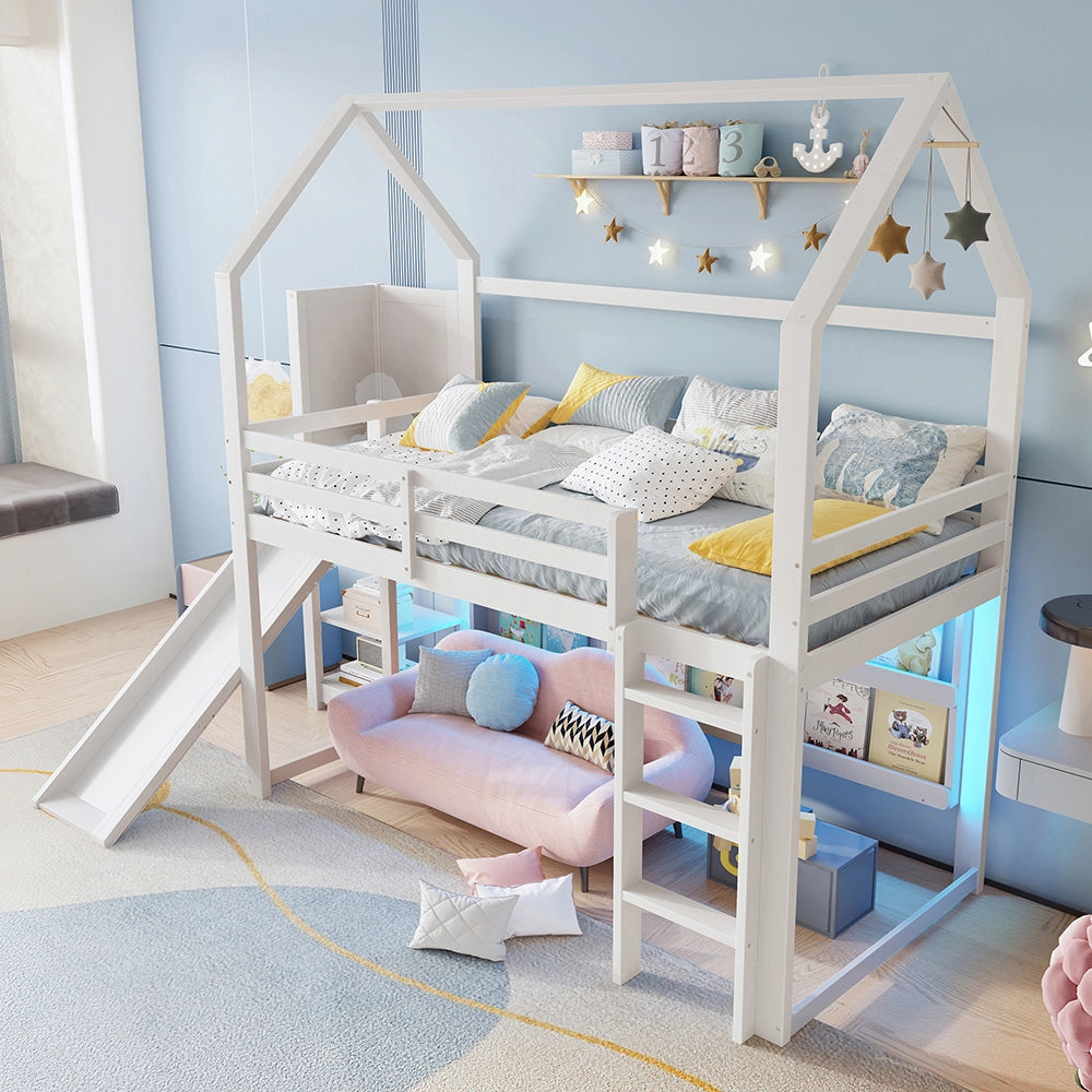 Letto casa bambini - Xylo - 90x200 cm LED bianco