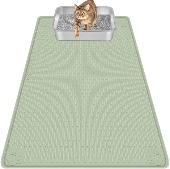Mat per gatti - Dimensioni extra grandi - Colore verde - Silicone - 40 x 28 pollici