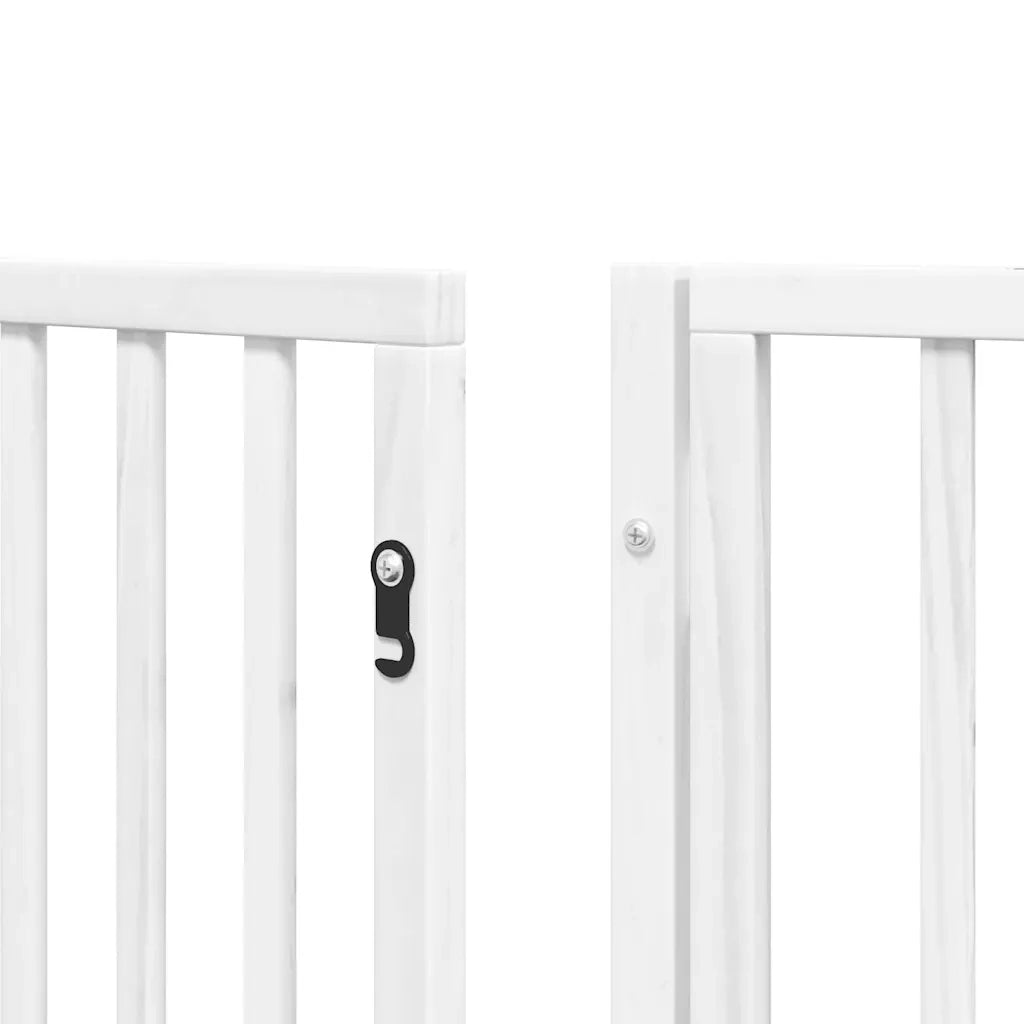 Cancello Cani Porta Pieghevole Bianco 15 Pannelli 750 cm Pioppo 3155540