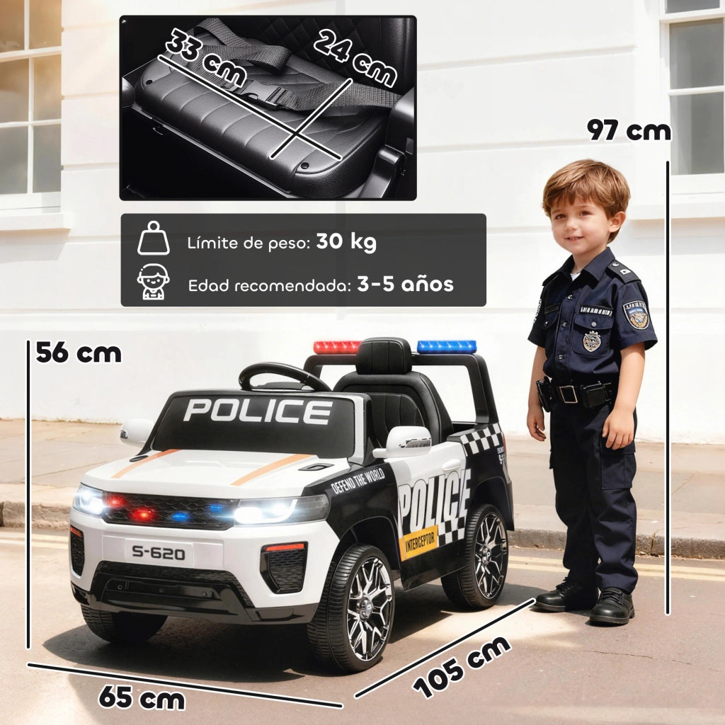 Auto Polizia Bambini Telecomando ¨C Zephmum ¨C Bianco