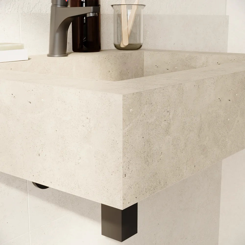 Lavabo sospeso in hpl 60cm effetto cemento | Baikal