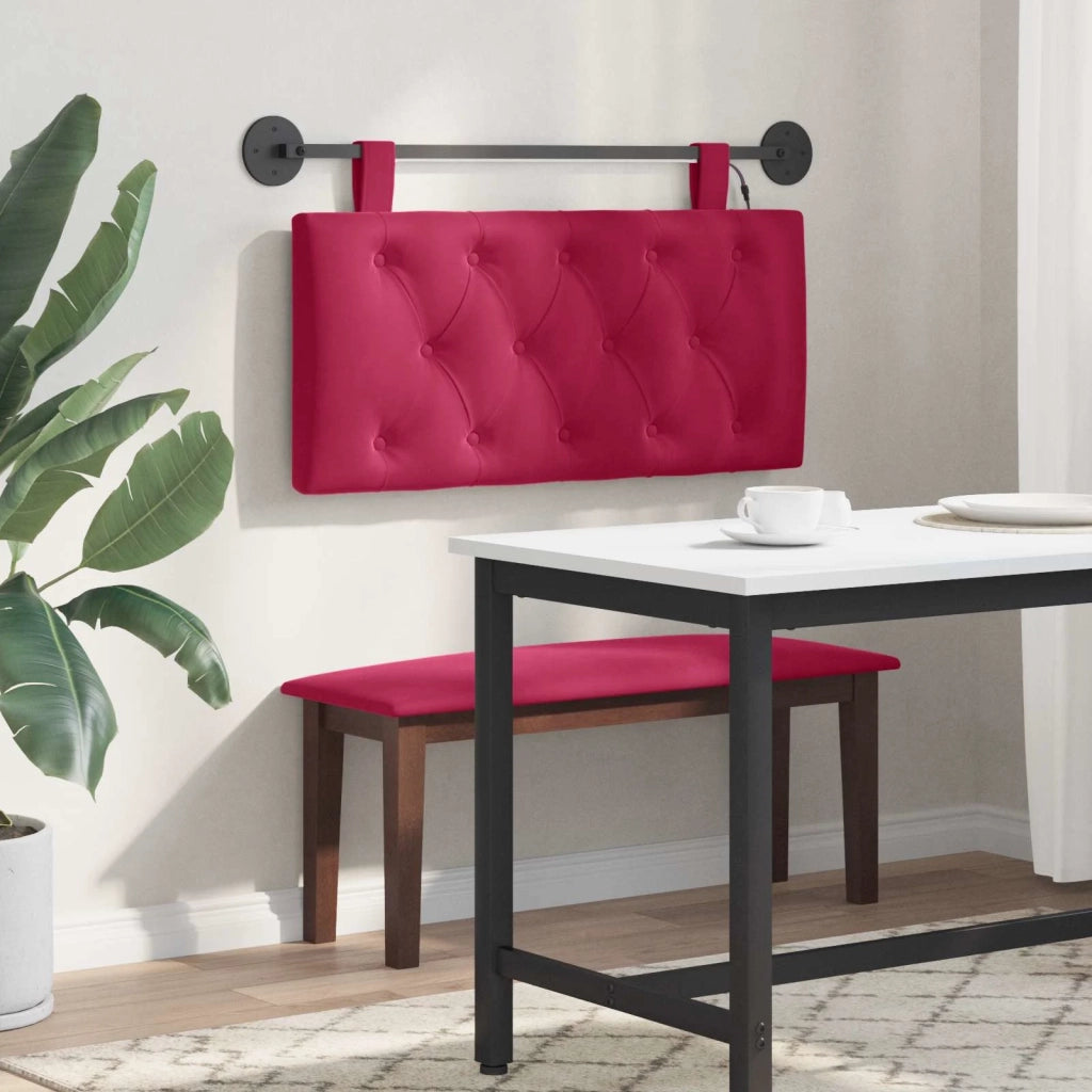 Testiera | Testata sospesa Con luce LED Rosso Vino Velluto