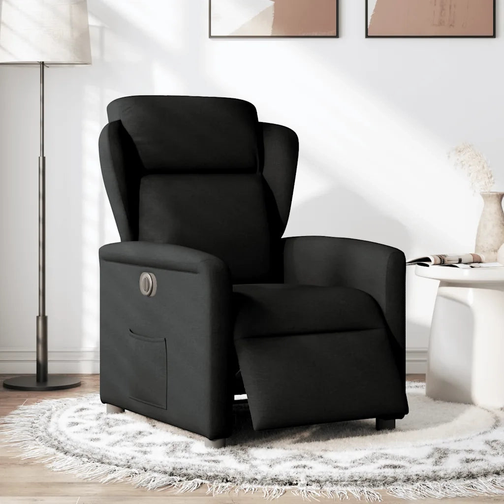 Poltrona Elettrica Reclinabile Nera in Tessuto 3303116