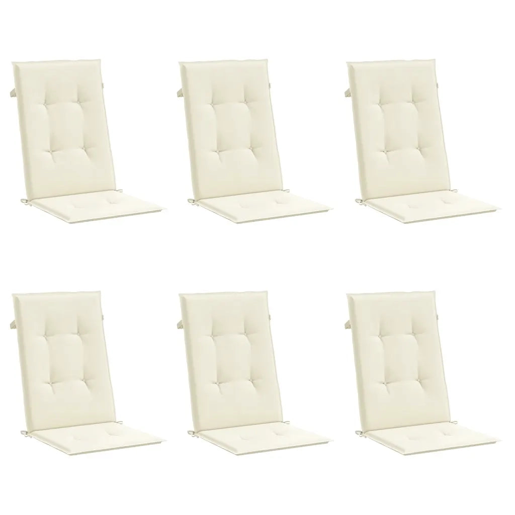 Cuscini per Sedie 6 pz Crema 120x50x3 cm in Tessuto 314106