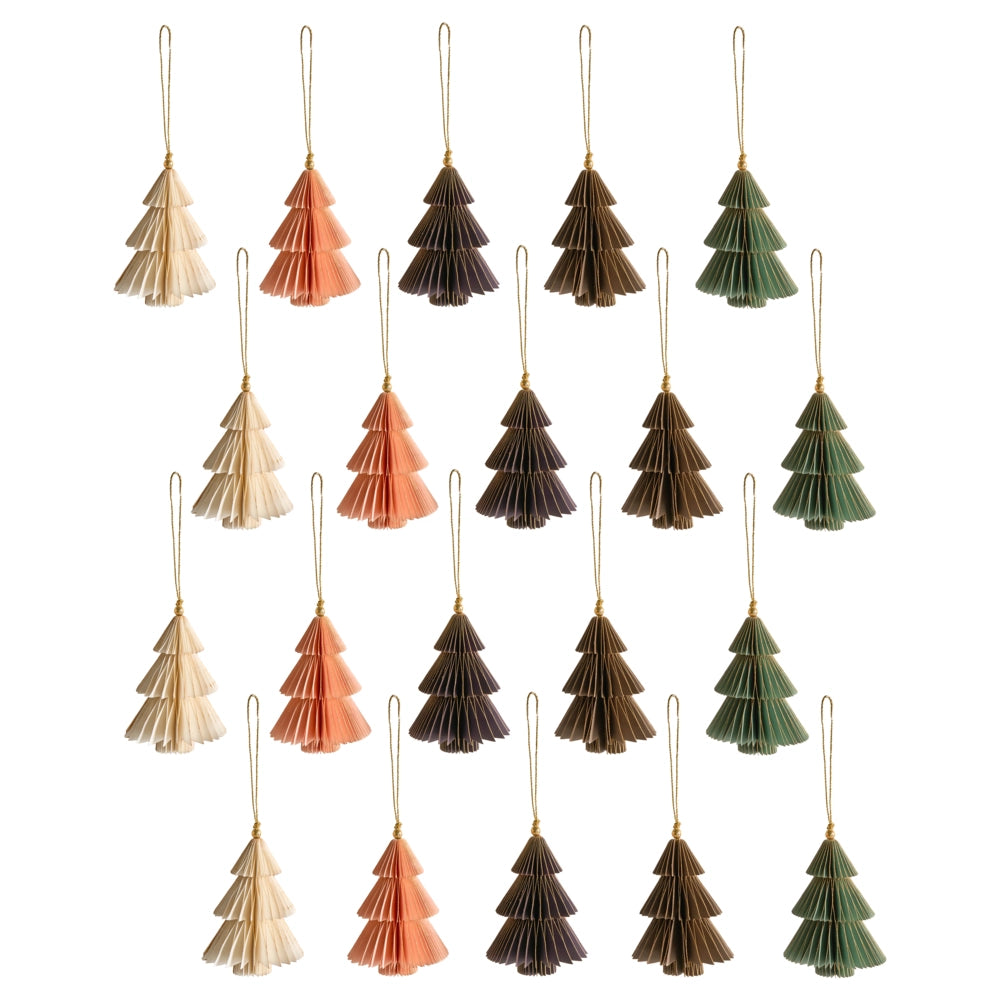 Set di 20 decorazioni di Natale multicolori in carta a nido d'ape Ornamenti da appendere Decorazioni 3D per Natale