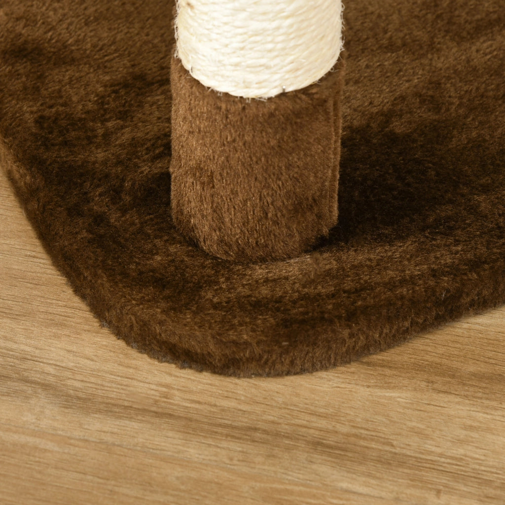 Tiragraffi per Gatti con Cuccia e Amaca 153 cm Marrone