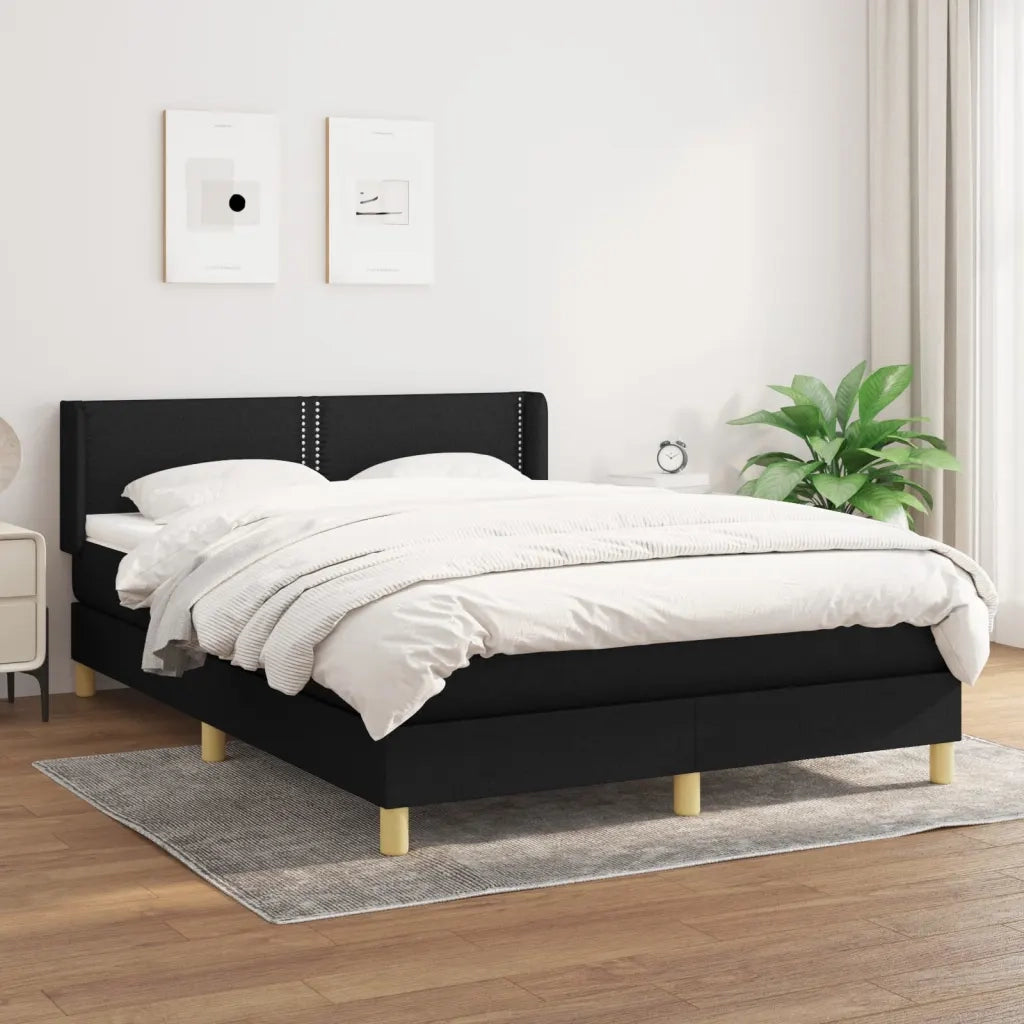 Giroletto a Molle con Materasso Nero 140x190 cm in Tessuto 3130187