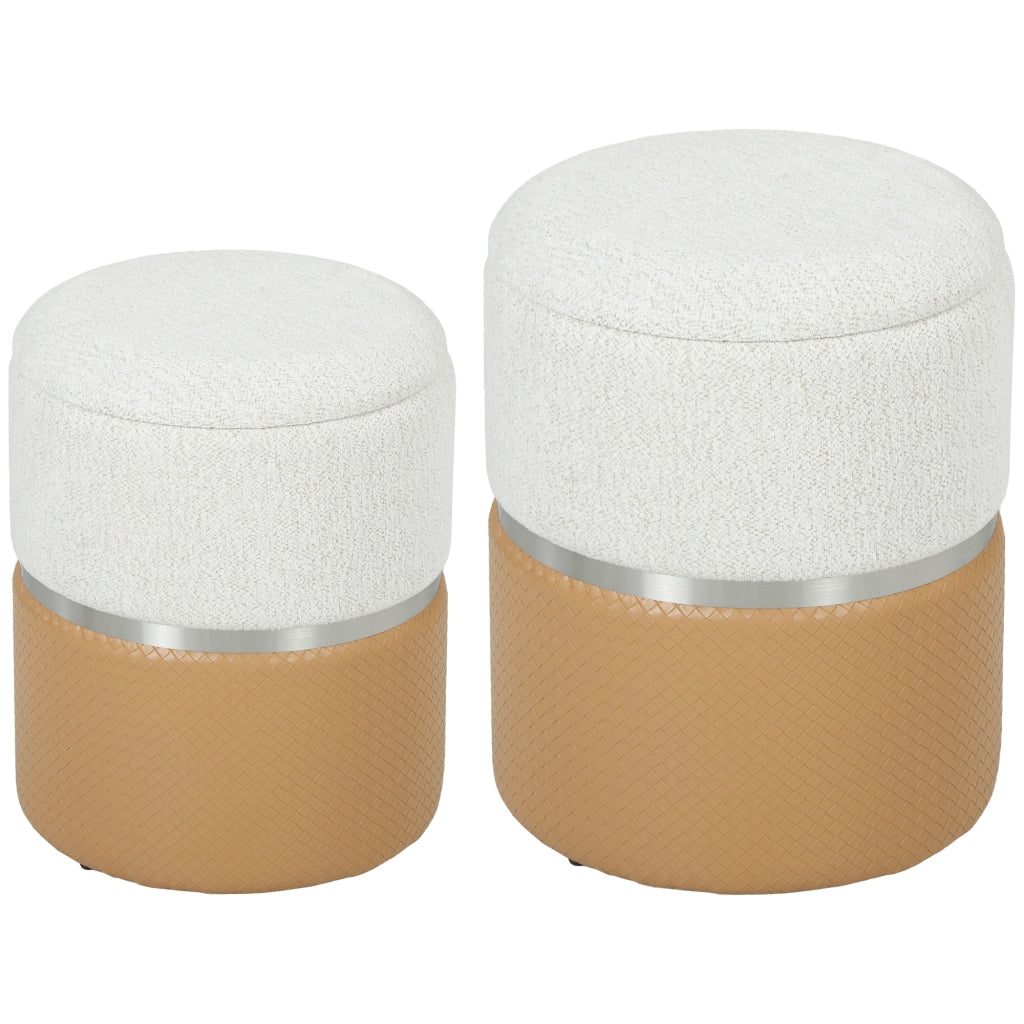 Puff con contenitore ¨C zephmum ¨C marrone e crema