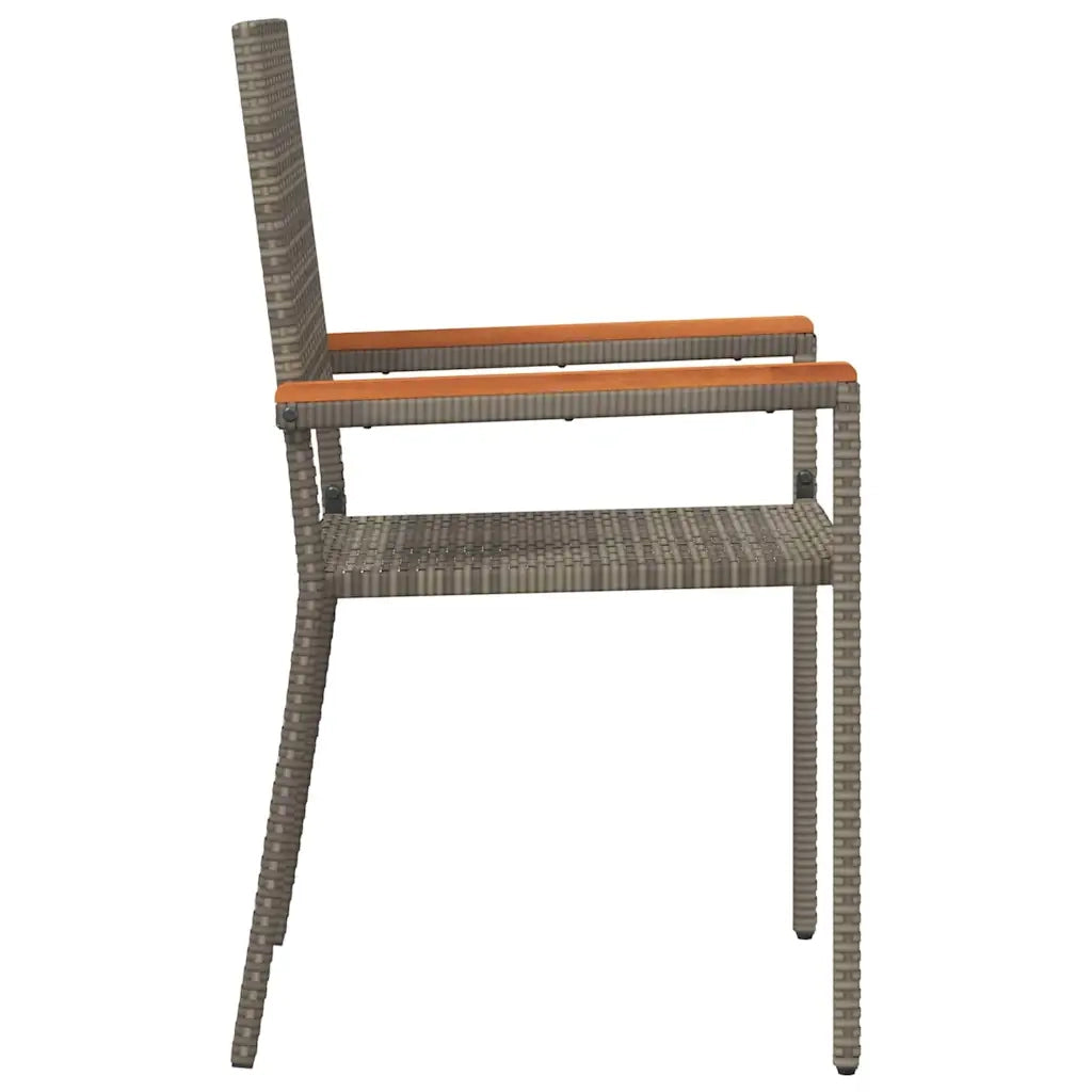 Sedie impilabili da giardino 4 pcs Grigio e Marrone 3403062