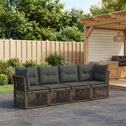 Set Divano da Giardino 4 pz Grigio polyrattan 3434129