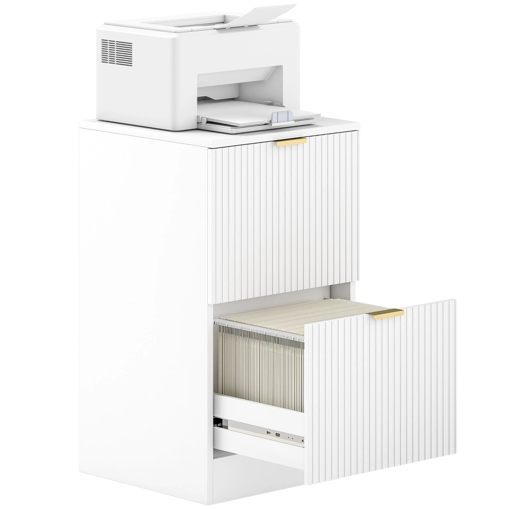 Scrivania con cassettiera ¨C zephmum ¨C bianco 40x40x71 cm