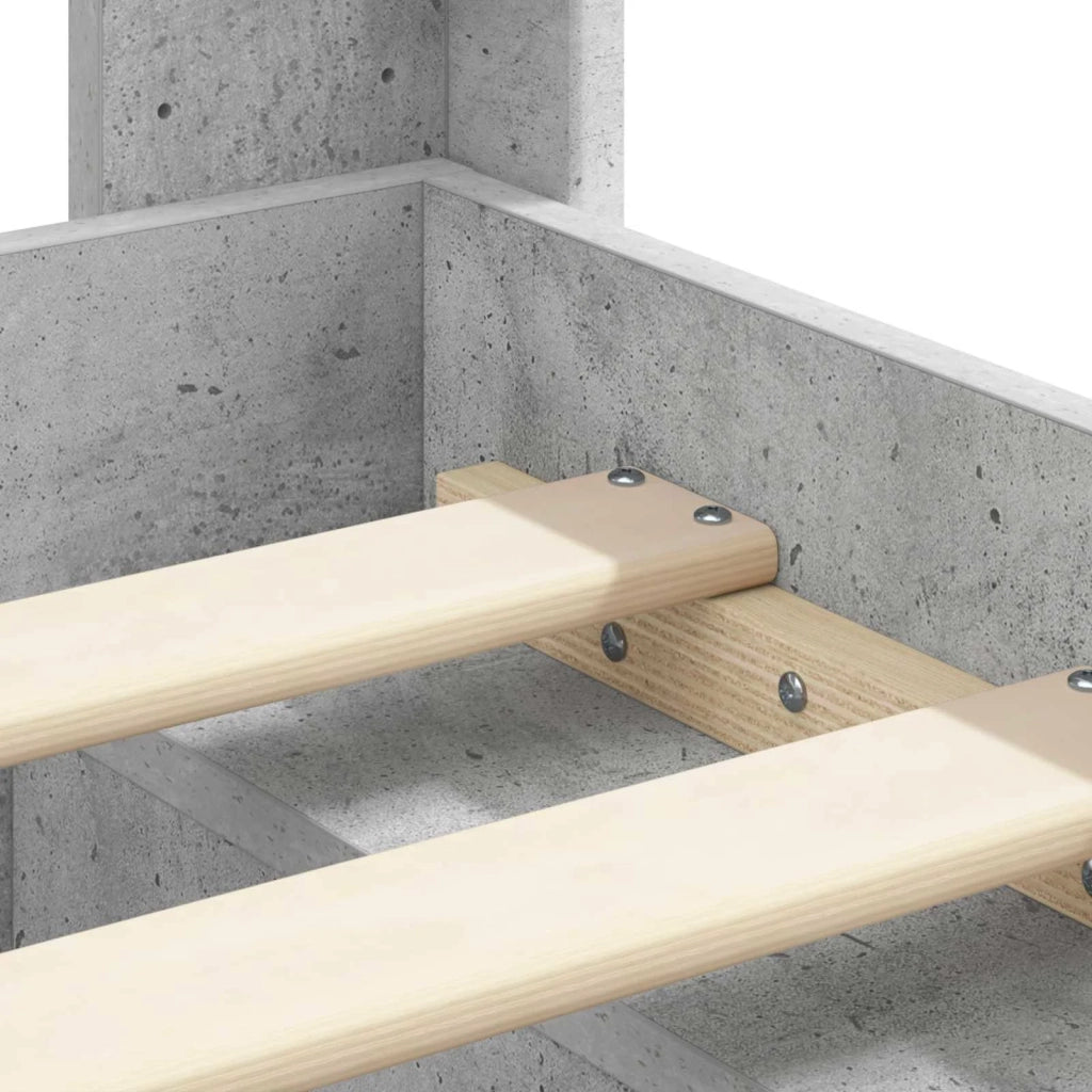 Struttura del letto con stoccaggio e testata Grigio Cemento 3413848