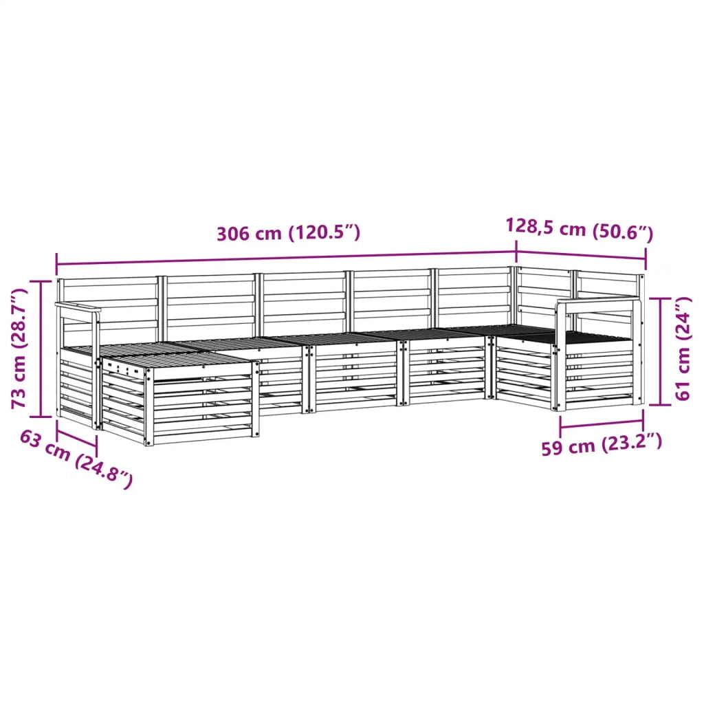 Set di divani da esterno 7 pcs Bianco 3392179