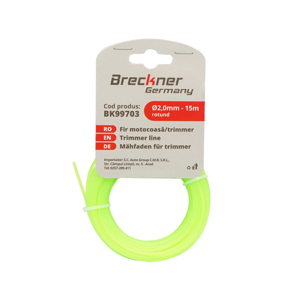Filo tondo per decespugliatore 2 mm x 15 m Breckner Germany
