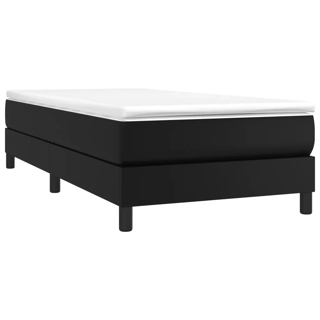 Giroletto a Molle con Materasso-Struttura Letto Nero 90x190 cm in Similpelle 661908