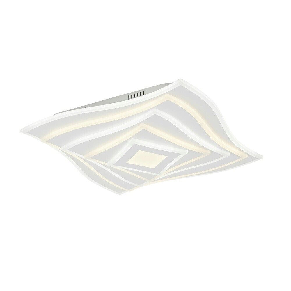 Lampadario Plafoniera Illuminazione quadrata Led Moderno 75W Luce Per Soffitto dimmerabile con telecomando