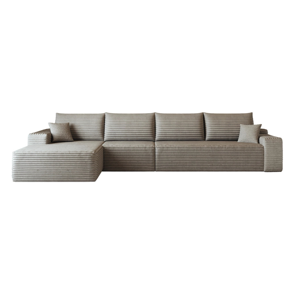 DIVANO 340x175x83 cm in Tessuto Cammello senza montaggio